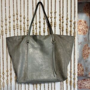 HOBO International Rare Antiqued Green Boho Western Leather Floral Lined Tote